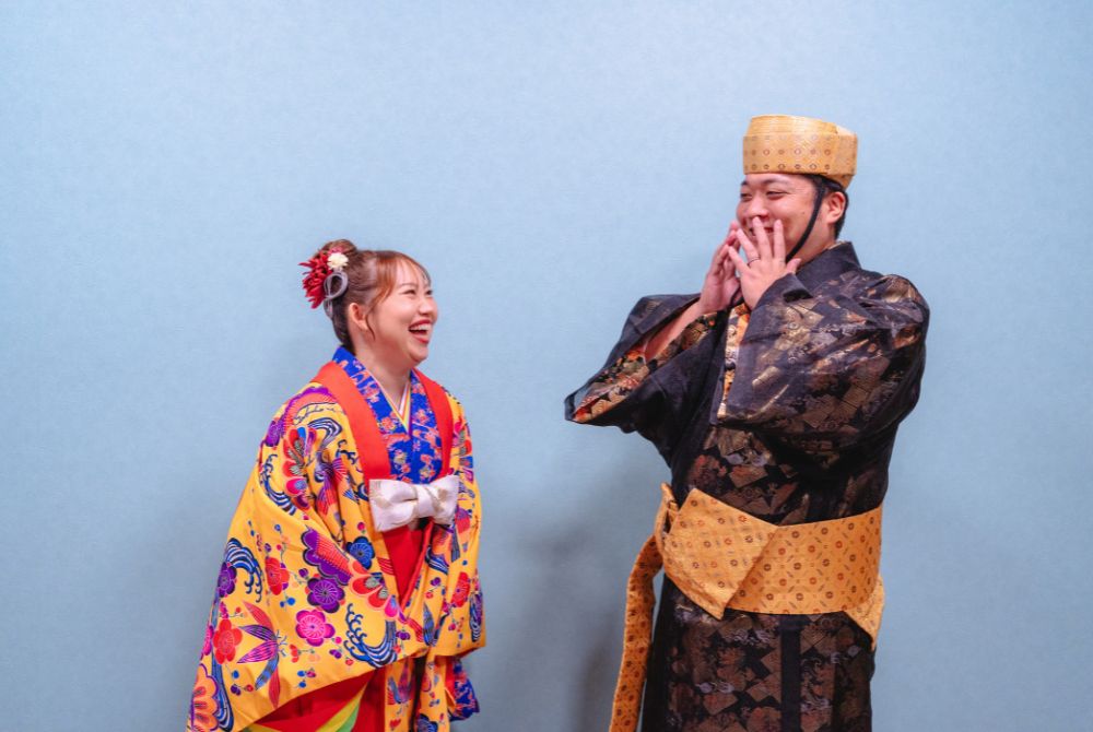 Ryukyu style wedding photo_first mett at studio