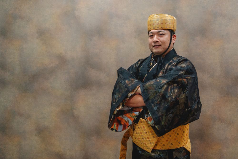 Ryukyu style wedding photo_studio_groom solo