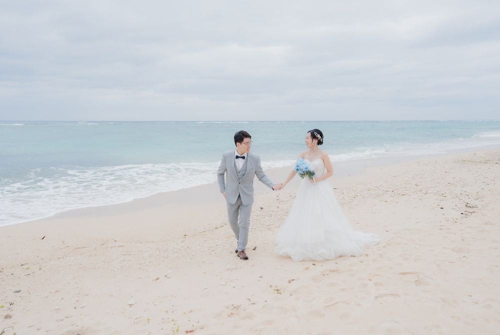 taking a walk at beach in Okinawa