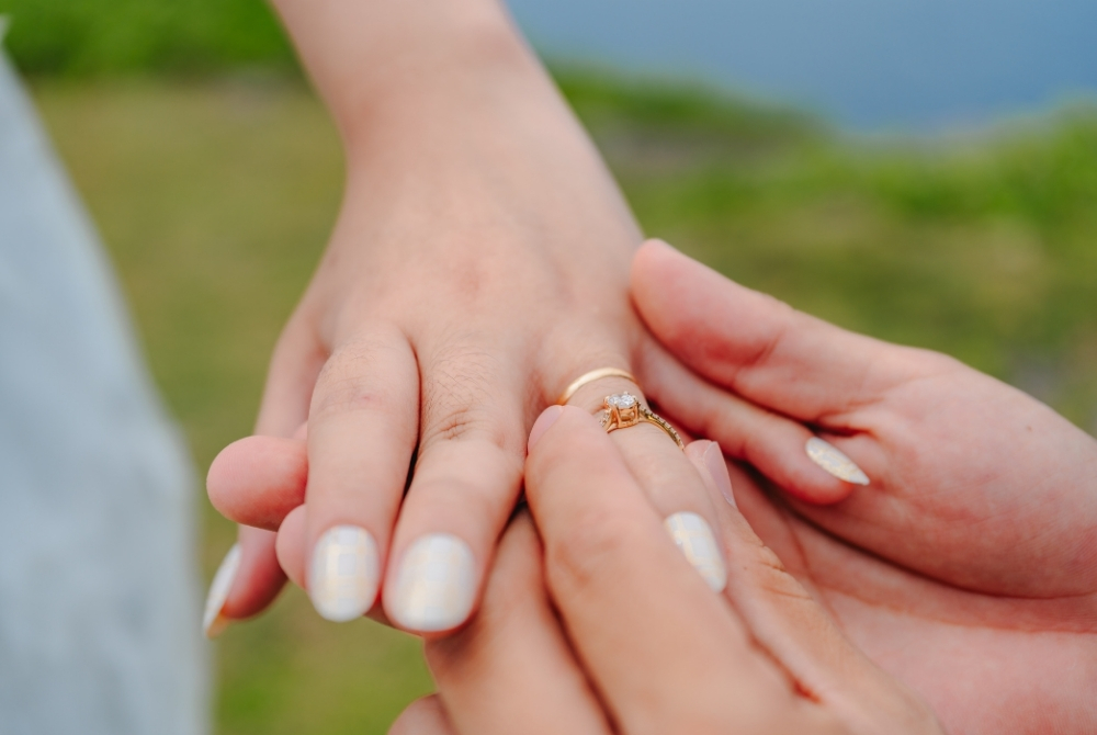 putting ring in her finger